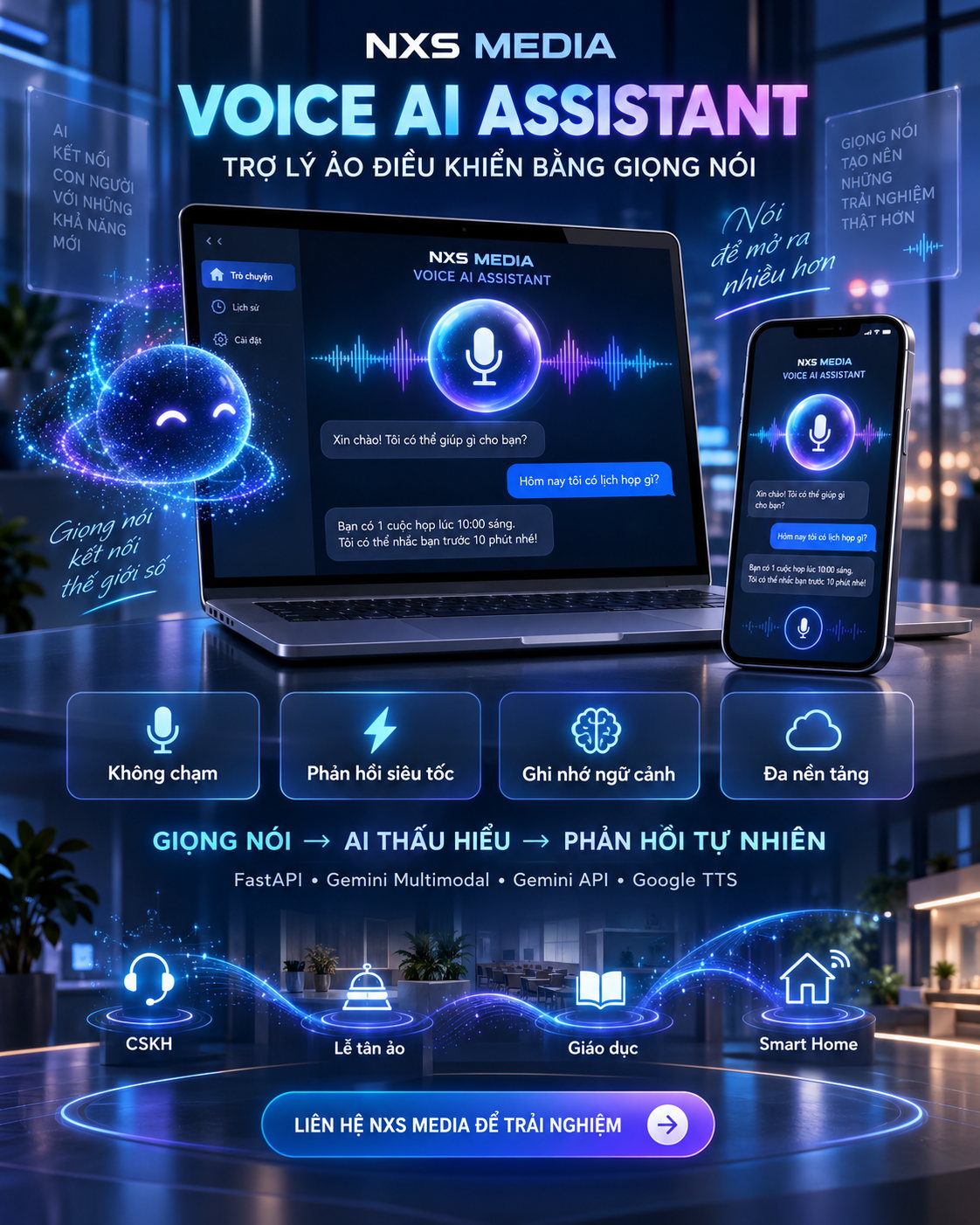 Voice AI Assistant trên máy tính và điện thoại